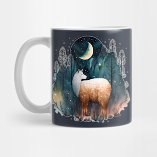 llama under the moon Mug